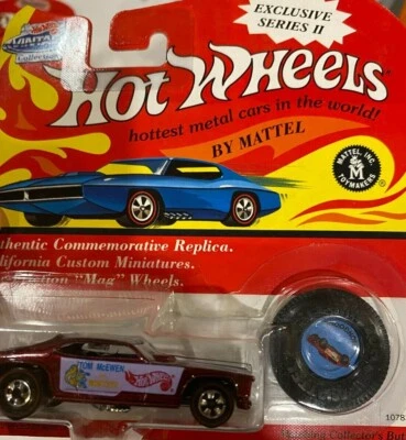 TOM MONGOOSE MCEWEN FUNNY CAR 1/64 HOT WHEELS VINTAGE EXCLUSIVE SER. II BURGUNDY - Image 1 of 4