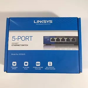 LINKSYS SE3005 V2 5-Port Gigabit Ethernet Switch 1000 Mbps Speed New Open Box - Picture 1 of 12