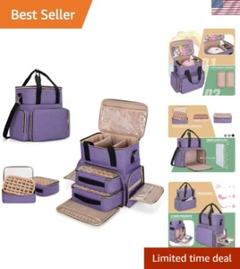 Tragbarer Nagellack Organizer mit geräumigen Abschnitten & abnehmbaren Hüllen - Lila - Bild 1 von 11