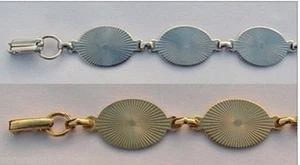 Lote de 5 PULSERAS Formas en Blanco (4 PLATA + 1 ORO) 6 ALMOHADILLAS OVALADAS 20mm por pulsera - Imagen 1 de 1
