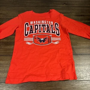 Maglietta Washington Capitals NHL Hockey manica lunga ragazzo taglia XS 4/5 rossa - Foto 1 di 4