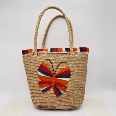Straw Shoulder Bag | Woven Straw Tote | Farmers Market | Beach Bag | Picnic - Image 1 of 4
