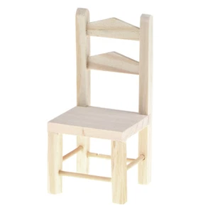 1:12 Mobili per casa delle bambole Sedia da cucina in legno in miniatura pe CR - Foto 1 di 12