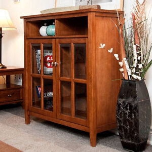 Mission Craftsman Shaker Solid Pine Entertainment Center TV Stand Cabinet - New!