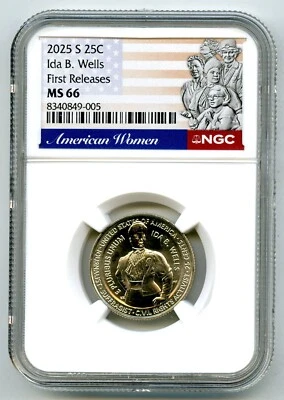 2025 S IDA B. WELLS QUARTER NGC MS66 UNCIRCULATED FIRST RELEASES LOW MINTAGE - Image 1 of 2