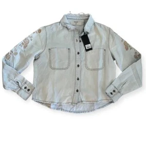 One Teaspoon Women's Western Cowgirl Button Up Long Sleeve Shirt Linen Blend XS - Picture 1 of 6