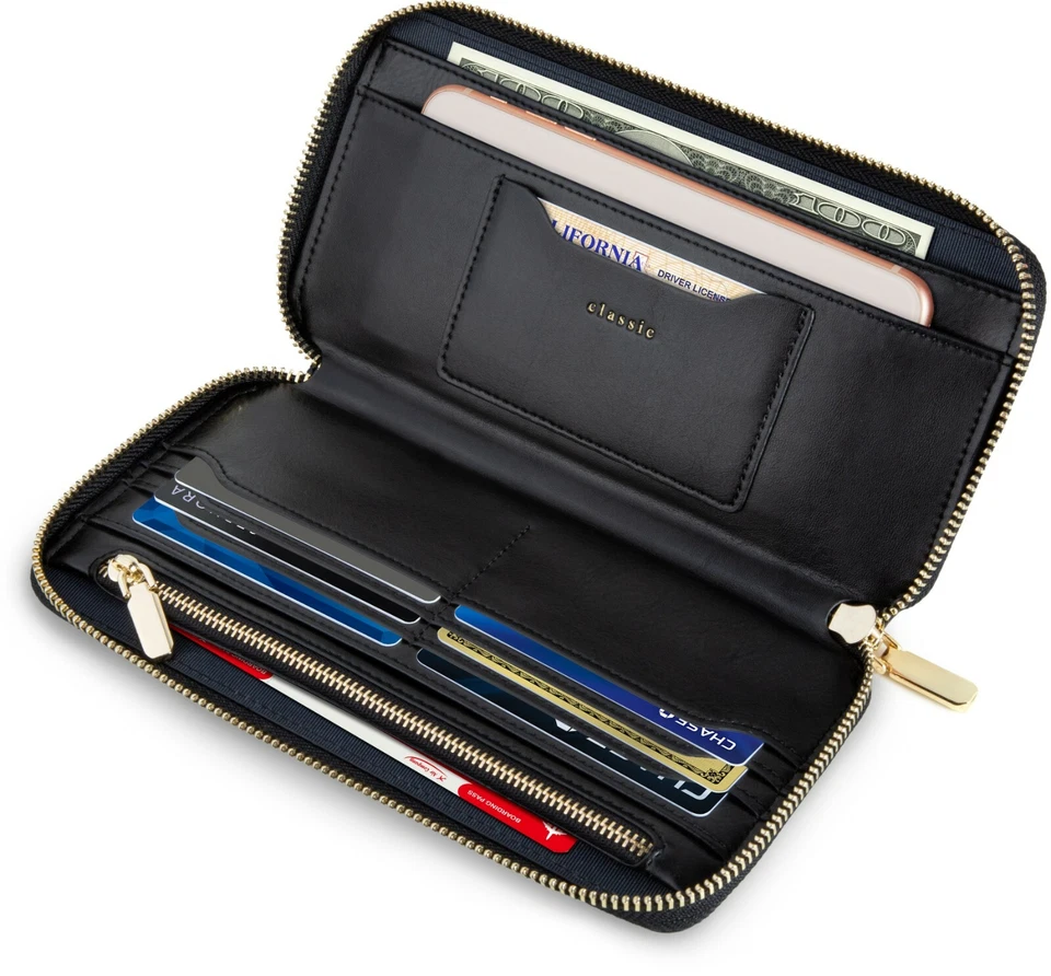 SERMAN BRANDS Portafogli donna pochette per donna blocco RFID. Portafoglio porta carte - Immagine 1 di 1