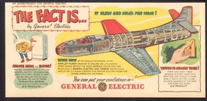 1948 - FACT IS...by GENERAL ELECTRIC - Newspaper ad DOUGLAS SKYSTREAK Jet Plane - Picture 1 of 2