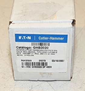 GHB3020 EATON CUTLER HAMMER 3P 20A NEW! - Picture 1 of 2