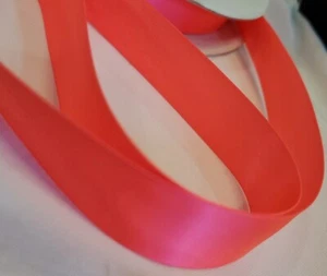 Neon Pink 7/8" Sain Ribbon Single Faced 10 yards decorate, sew, craft, prom 2023 - Picture 1 of 4