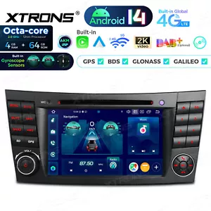 8Core 4G LTE Android 14 Car Radio GPS DSP DVD 64G for Mercedes-Benz E-W211 W219 - Picture 1 of 19