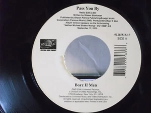 Boyz II Men,Universal,"Pass You By",US,7" 45, 2000 PROMO sweet soul, Mint - Picture 1 of 2