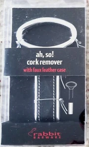 Removedor de corcho de vino Rabbit Barware Ah So con estuche de cuero sintético nuevo en caja - Imagen 1 de 2