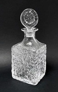 BOTELLA DECANTADORA DE CRISTAL GLACIAR WHITEFRIARS MEDIADOS DE SIGLO VIDRIO ARTE BRITÁNICO MODERNO - Imagen 1 de 8