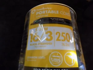 CABLE PORTÁTIL 16/3 SJOOW 10 FT 300V 10 AMP 3 CONDUCTORES NEGRO TRENZADO ALIMENTACIÓN - Imagen 1 de 5