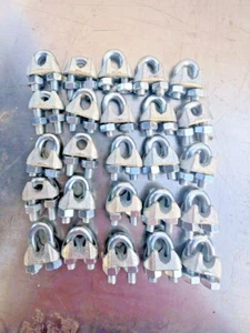 25 ~ Abrazadera de cable 1/4" galvanizado - Imagen 1 de 3