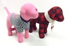 Victoria’s Secret PINK Plush Stuffed Dogs - Lot Of 2 - Pink & Red
