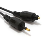 2m Black Fibre Optic Audio Cable TOSlink Plug to OPTICAL 3.5mm Jack Digital