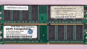 2GB 2x1GB PC-3200 GCM ORDENADORES MELCO DDR-400 PC3200 SAMSUNG KIT DE MEMORIA DDR1 - Imagen 1 de 3