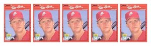 (5) 1990 Donruss Learning Series #16 Tom Herr Baseball Card Lot Phillies