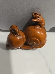 2 Zoll handgeschnitzte Buchsbaum Netsuke Maus japanisch - Bild 1 von 5