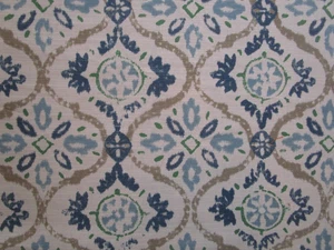 Jane Churchill 100% cuna. Tela HAVEN Azul Blanco Verde 2 yardas plegable 7" pulgadas - Imagen 1 de 10