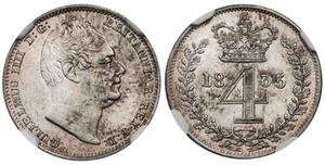 BRITAIN. William IV. 1835 AR Maundy Set. NGC MS65. KM MDS 83; SCBC-3840 - Picture 1 of 4