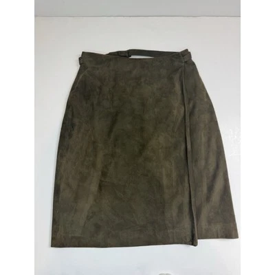 Falda de gamuza Jones New York para mujer 6 verde oliva mantequilla cuero suave hecha en EE. UU. Foto 1 de 4