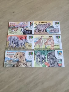 KWANZA FDC COLLINS handbemalt Gruppe 6 verschiedene FDC 2002/2011 - Bild 1 von 2