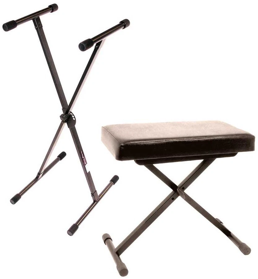 Suporte de teclado e banco acolchoado para piano World Tour - Imagem 1 de 4