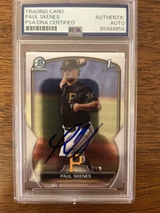 Paul Skenes Signed 2023 Bowman Draft Chrome  Rookie Auto #BDC14 PSA Auth - Picture 1 of 2