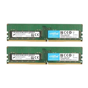 New Crucial 32GB (2X16GB) 2666MHz DDR4 2RX8 ECC UDIMM Memory Ram CT16G4WFD8266 - Picture 1 of 4