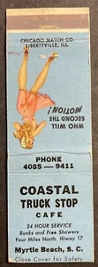 Coastal Truck Stop Cafe Myrtle Beach South Carolina risqué matchbook cover red - Picture 1 of 3