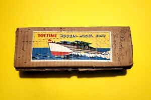 TOY TIME Wooden Boat  #3317 Battery Operated Outboard Motor W/BOX no motor