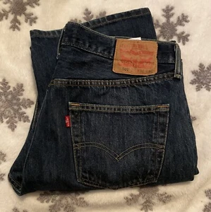 LEVI'S 501R Jeans W36 L3O Dark Blue Regular Fit - Picture 1 of 7