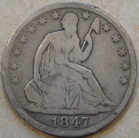 1847-O Seated Liberty Half 50c Nice VG Cover