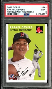2018 Topps 1954 Throwback Thursday #261 Rafael Devers Rookie PSA 9 MT RC SP TBT - Picture 1 of 2