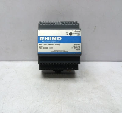 Rhino PSC-24-060 Power Supply 24-28Vdc 2.5A 50/60Hz 1.4-0.9A 100-240 Vac - Image 1 of 4