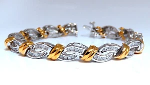 3ct Natural Round Diamonds Bracelet Channel 14kt - Picture 1 of 3