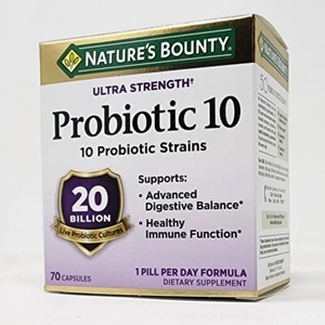 Nature's Bounty Ultra Strength Probiotic 10, 70 Capsules Exp: 10/26 - Picture 1 of 3