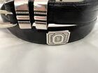 Black Leather Belt With Ohio University Conchos 28,30,40,46,56
