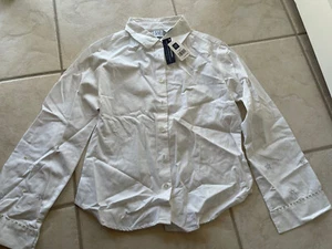 GAP SUAVE BLANCO ALGODÓN LENTEJUELAS&STAR HERMOSA ELEGANTE FIESTA NAVIDEÑA CAMISA XL NUEVA CON ETIQUETAS - Imagen 1 de 10
