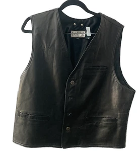 Leather Rat Classics South Molton St (UK) Blk Sheepskin Vest, Men's XXL, Vintage - Picture 1 of 11