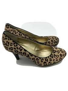 Anne Klein Fur Leopard Animal Print Round Toe Pumps Heels Womens (8M) - Picture 1 of 10
