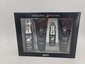 Beverly Hills Polo Club Men's Sexy Cologne, Hair & Body Wash 4 Pieces Gift Set - Picture 1 of 3