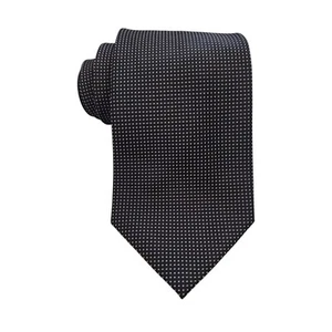 Stafford Silk Men Tie Black White Geometric Polka Dots Handmade New - Picture 1 of 8