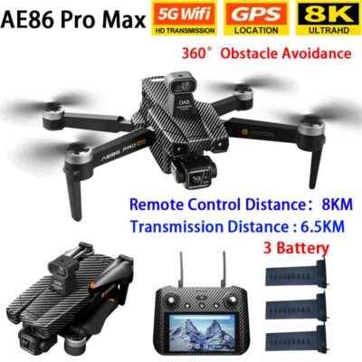 AE86ProMax+ Drone GPS 8KM 3-axis Gimbal 8K HD Camera 360° Obstacle Avoidance - Image 1 of 4
