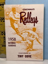1958 Cincinnati Redlegs Baseball Schedule Tiny Cove Restaurant
