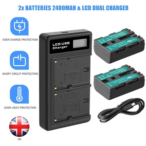 2x 2400mAh 7.2V Battery + Dual Charger For Sony NP-FM500H A200 A350 A700 A900 - Picture 1 of 12