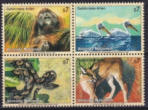 Naciones Unidas Viena 1999 Yvert 307/10 fauna monos aves serpientes MNH VF - Imagen 1 de 1